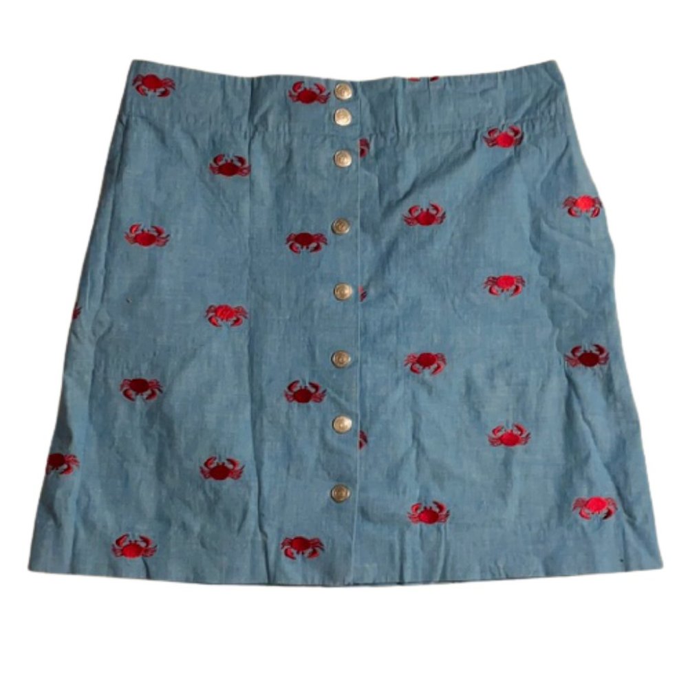 {Lilly Pulitzer} Vintage Crab Print Buttoned Skirt